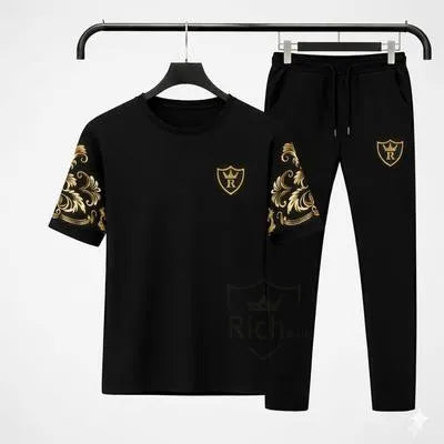 RichMan Royal Summer Tracksuit Set – Premium T-Shirt & Trouser (Breathable & Stylish)