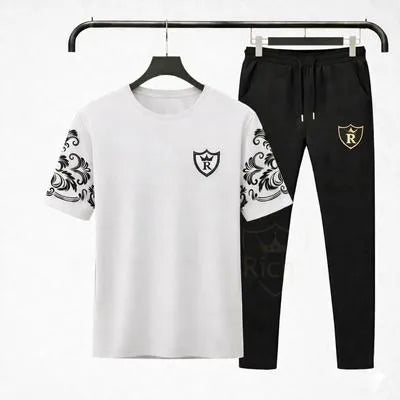 RichMan Royal Summer Tracksuit Set – Premium T-Shirt & Trouser (Breathable & Stylish)