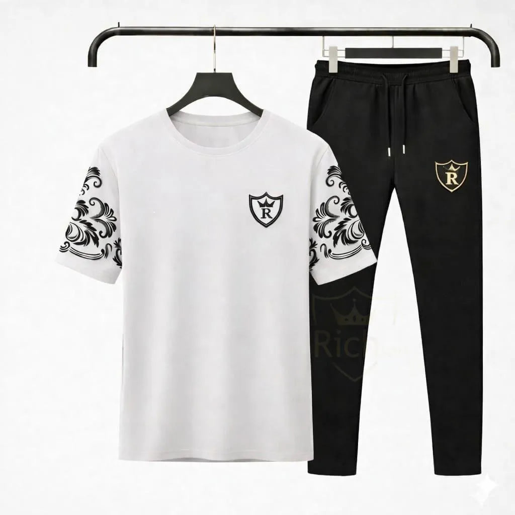 RichMan Royal Summer Tracksuit Set – Premium T-Shirt & Trouser (Breathable & Stylish)
