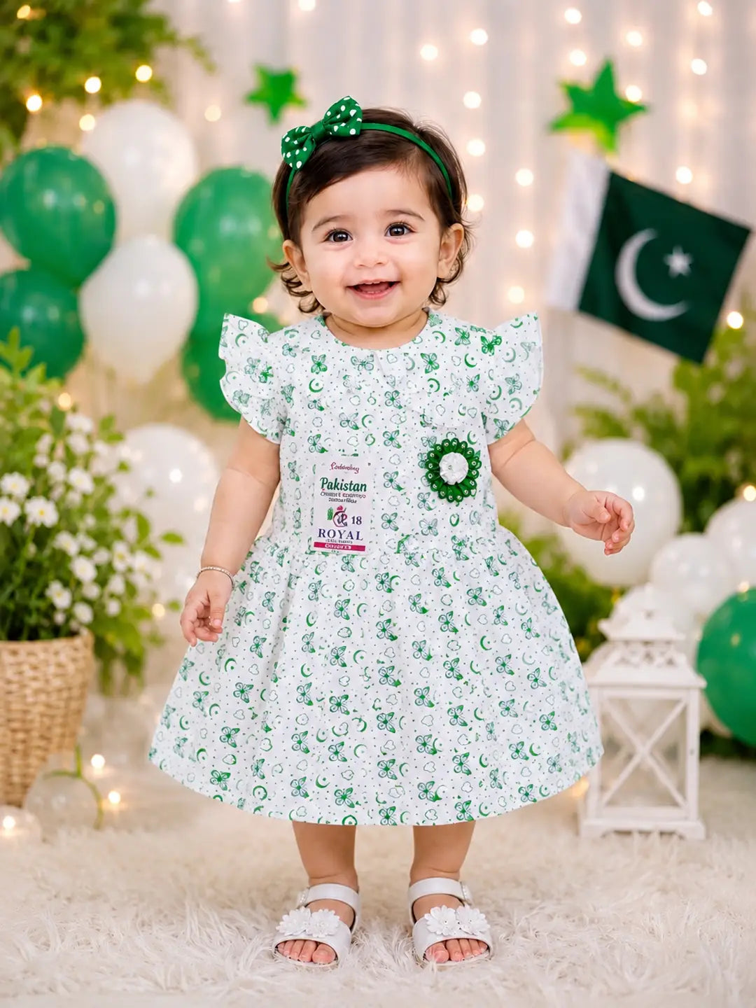 14 August 2 Pcs Girl's Fancy Frock And Trouser Set