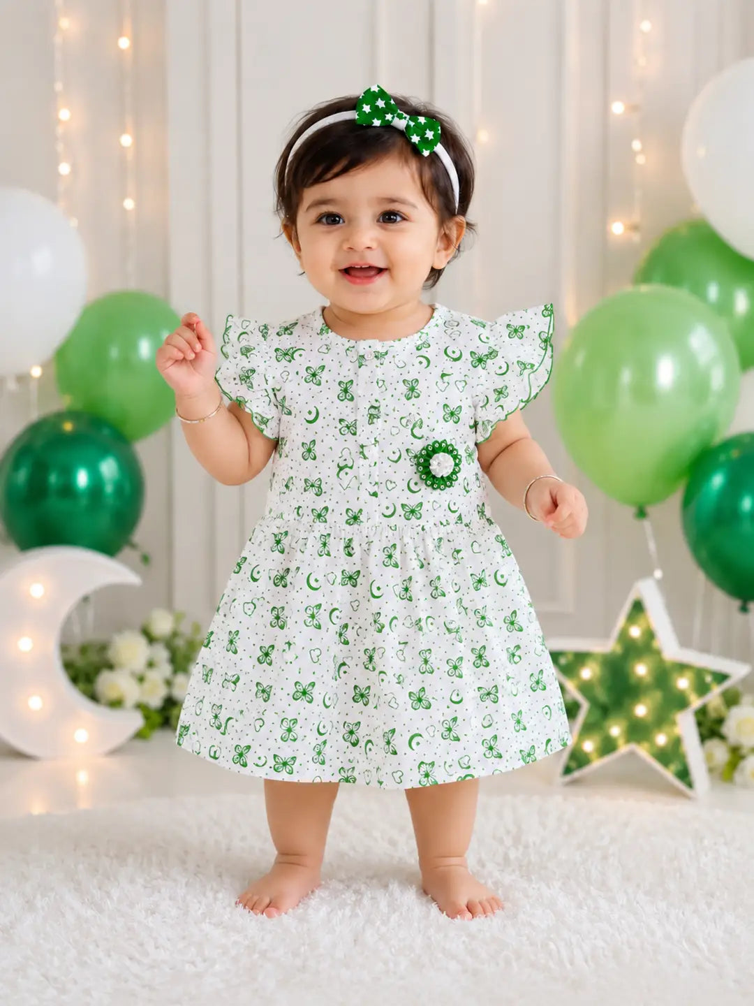 14 August 2 Pcs Girl's Fancy Frock And Trouser Set