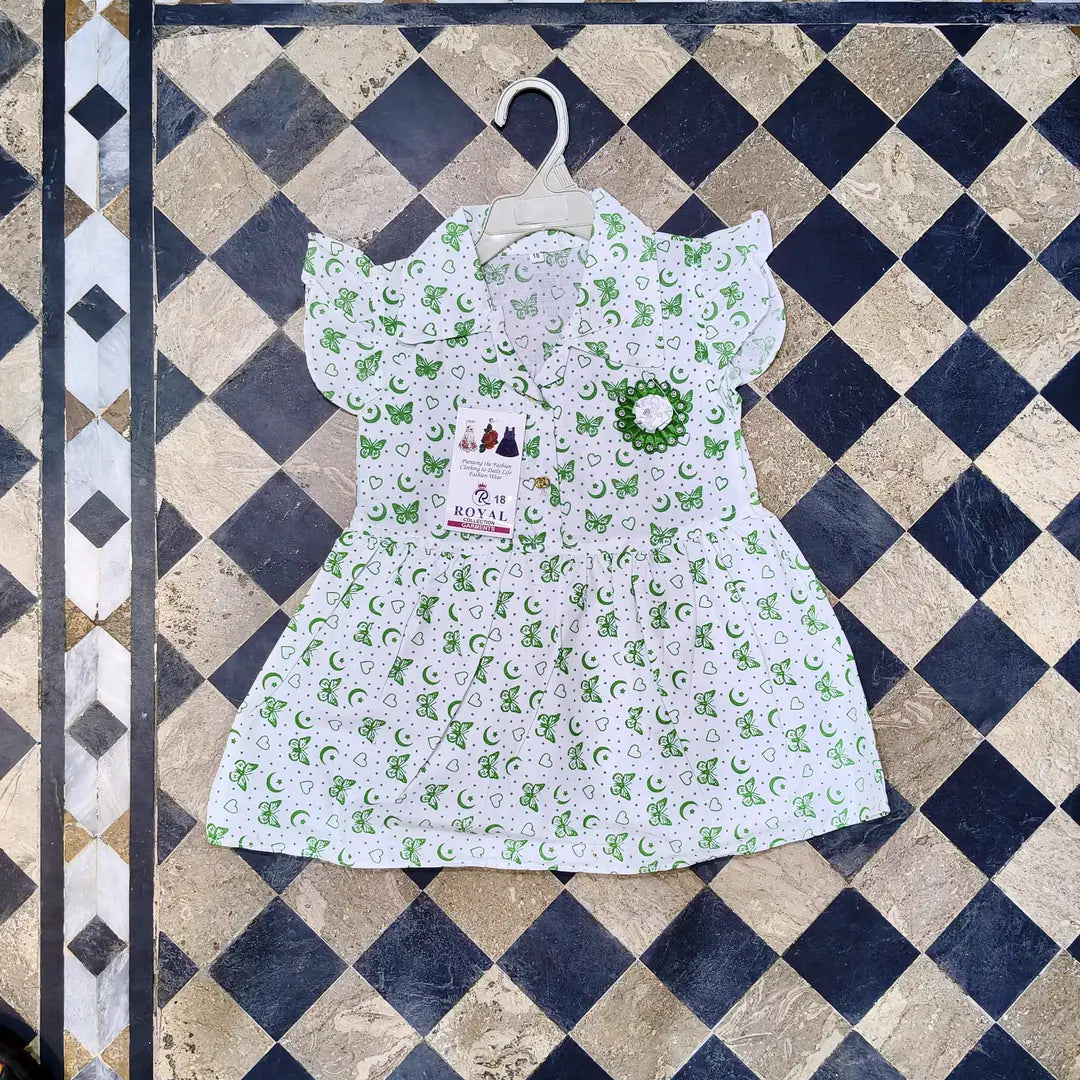 14 August 2 Pcs Girl's Fancy Frock And Trouser Set