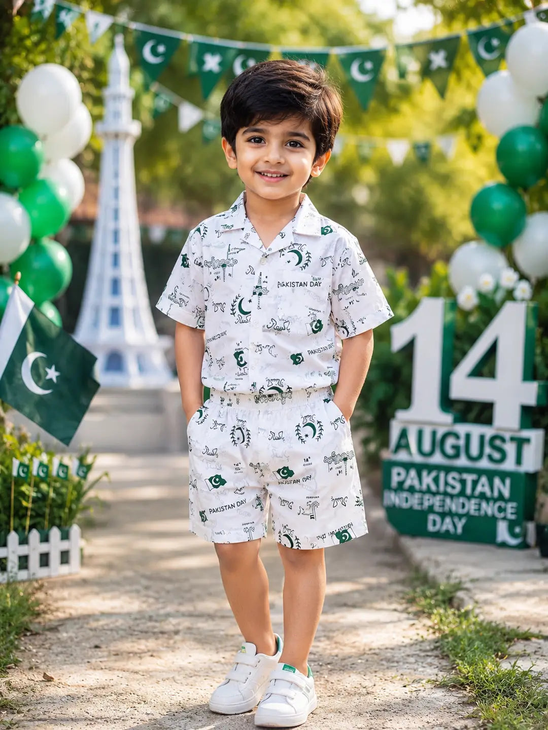 14 August 2 Pcs Boy's Shirt And Shorts Set