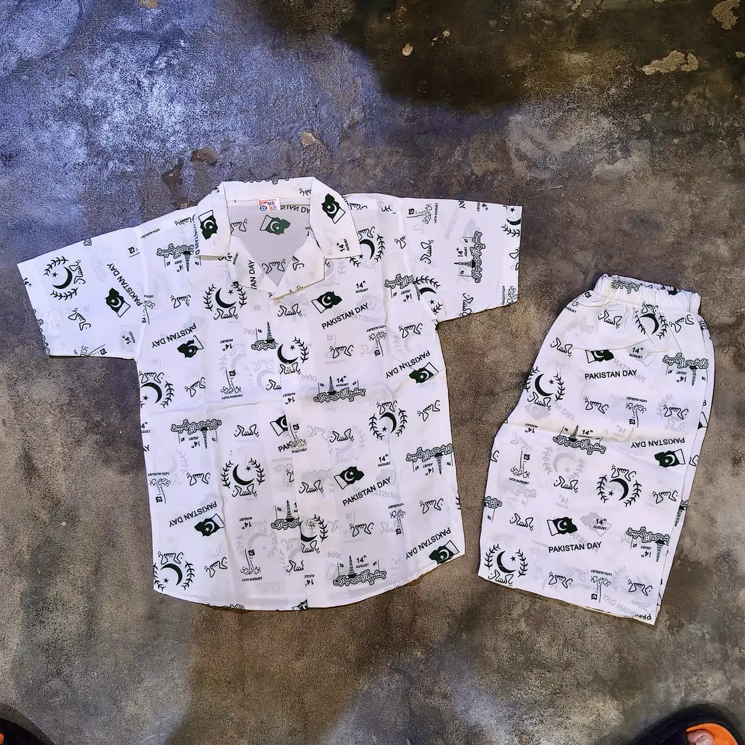 14 August 2 Pcs Boy's Shirt And Shorts Set
