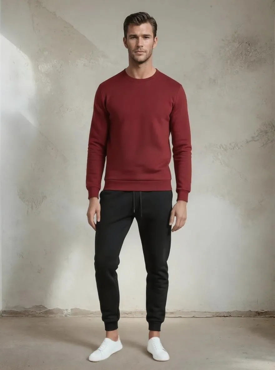 Men Polyester Plain Track Suit Maroon