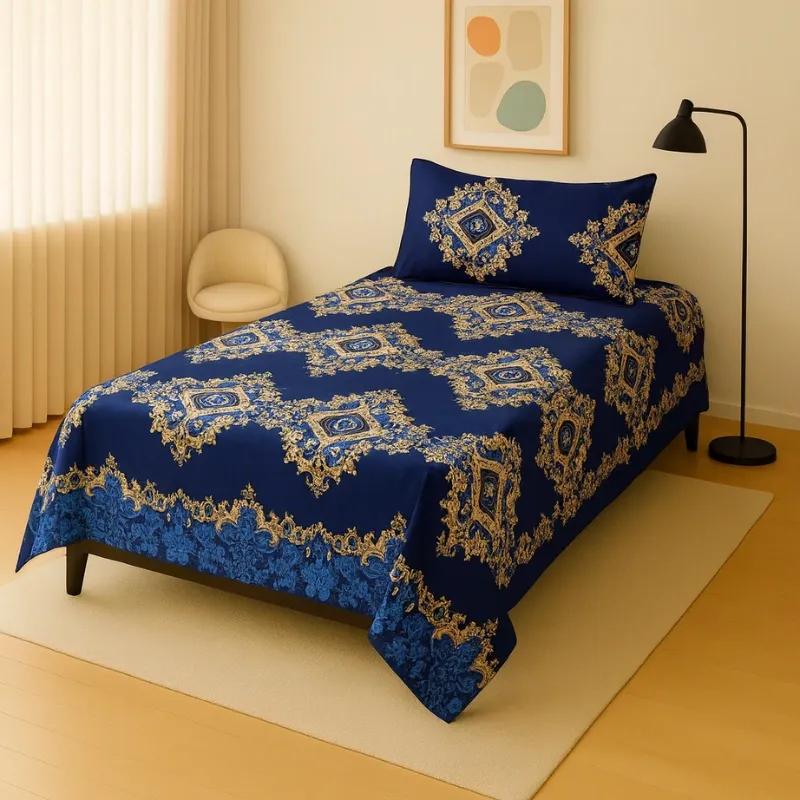 2 Pcs Crystal Cotton Printed Single Bedsheet
