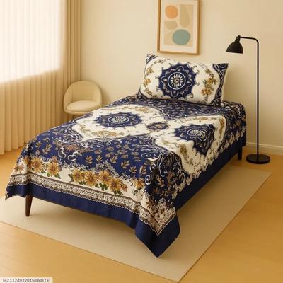 2 Pcs Crystal Cotton Printed Single Bedsheet