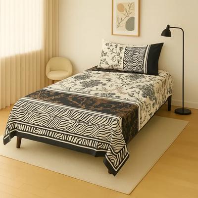 2 Pcs Crystal Cotton Printed Single Bedsheet