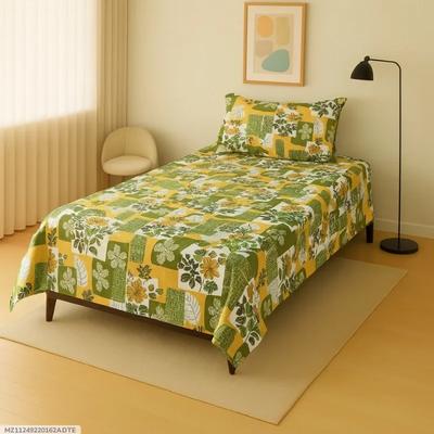 2 Pcs Crystal Cotton Printed Single Bedsheet