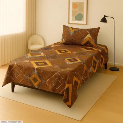 2 Pcs Crystal Cotton Printed Single Bedsheet