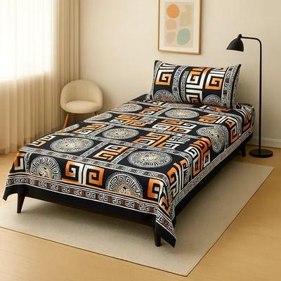 2 Pcs Crystal Cotton Printed Single Bedsheet