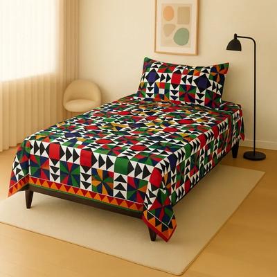 2 Pcs Crystal Cotton Printed Single Bedsheet