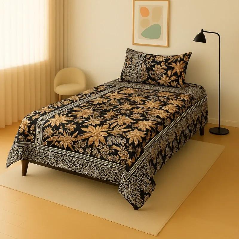 2 Pcs Crystal Cotton Printed Single Bedsheet