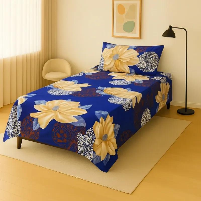 2 Pcs Crystal Cotton Printed Single Bedsheet
