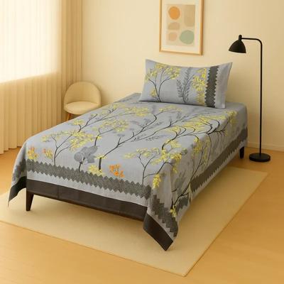 2 Pcs Crystal Cotton Printed Single Bedsheet