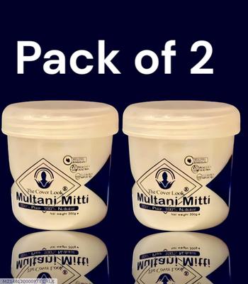 Revitalize Your Skin with 2 Pcs Multani Mud Mask - Exfoliating & Glowing Treatment