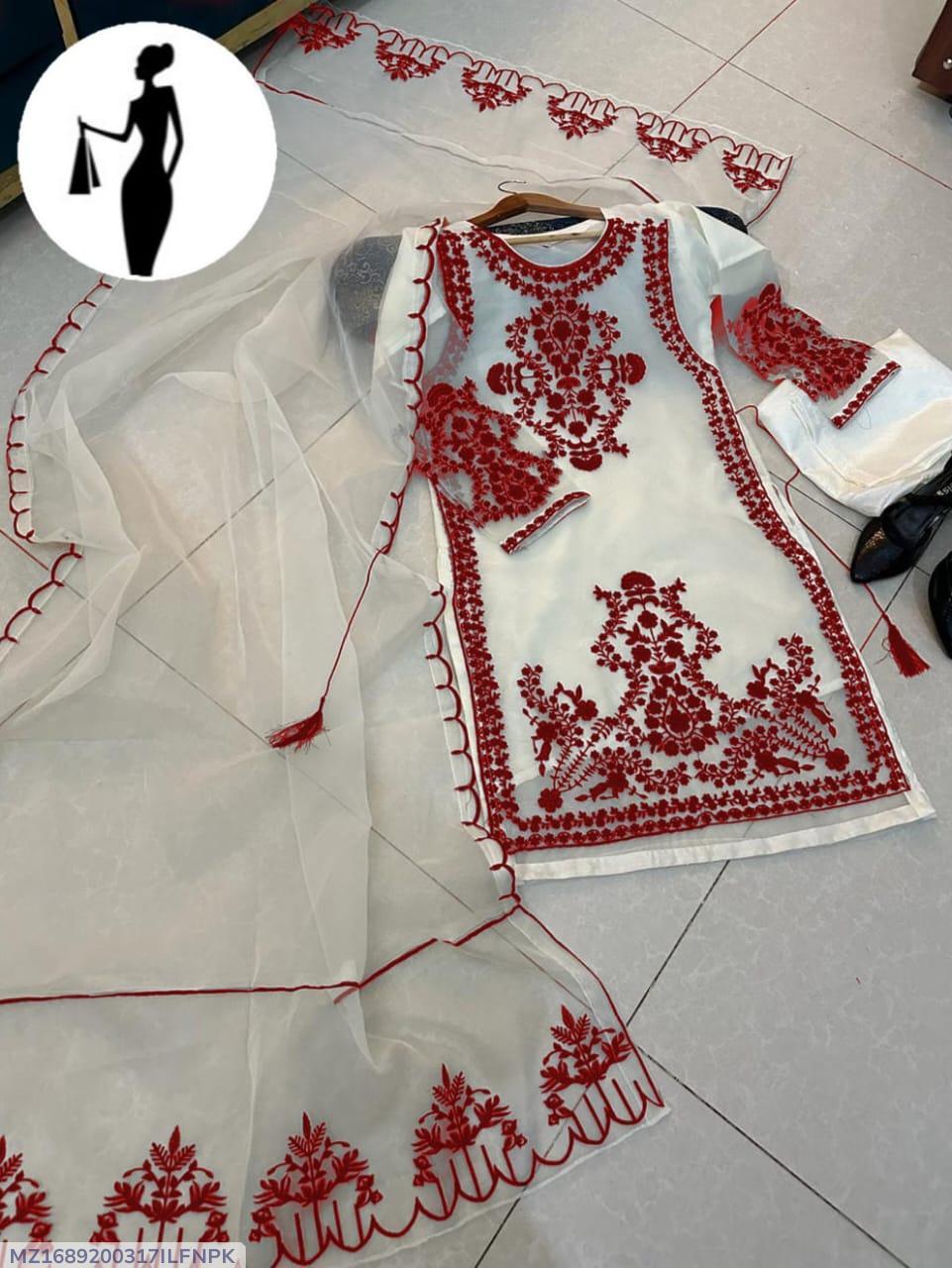 Wedding Suit Organza Embroidered 3-Piece Set