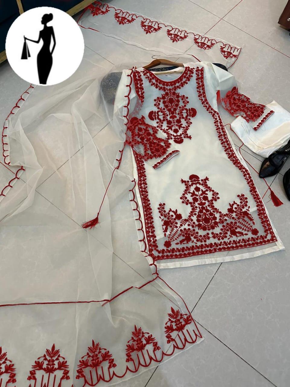 Wedding Suit Organza Embroidered 3-Piece Set