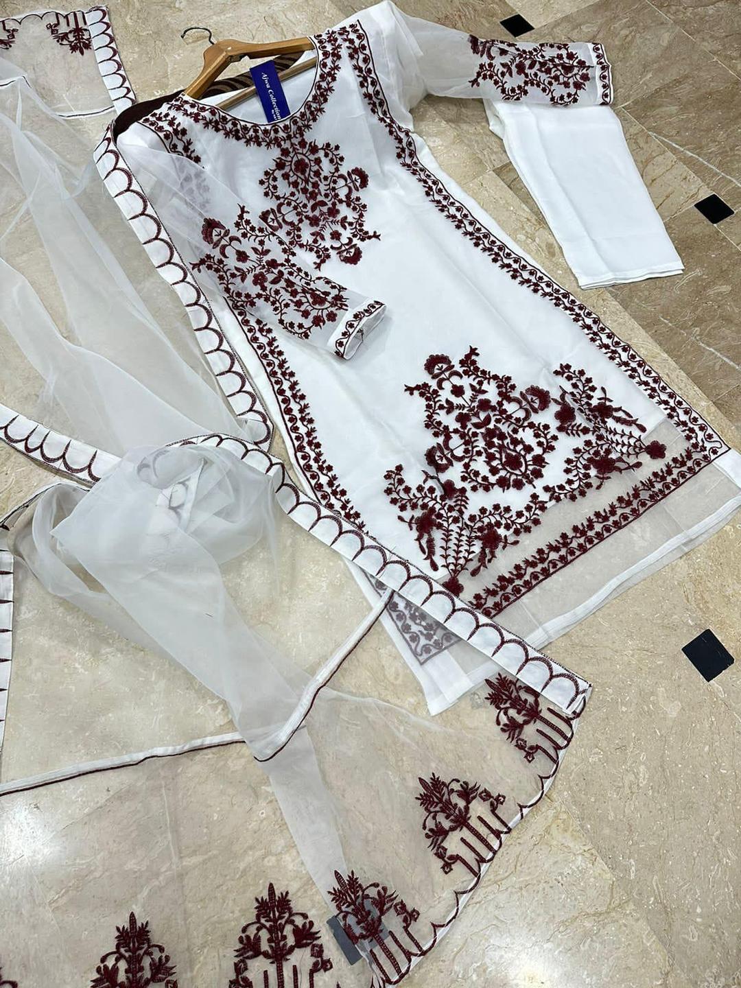 Wedding Suit Organza Embroidered 3-Piece Set