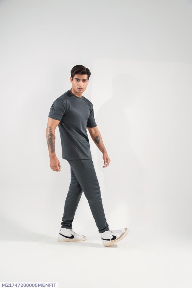 Men's Grey Dri Fit 2Pcs Track Suit XL