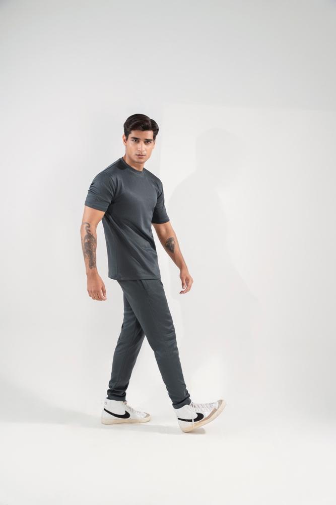Men's Grey Dri Fit 2Pcs Track Suit XL