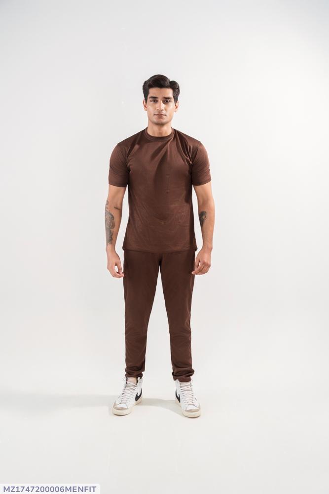 Men's Dri Fit Slim Fit Track Suit Brown