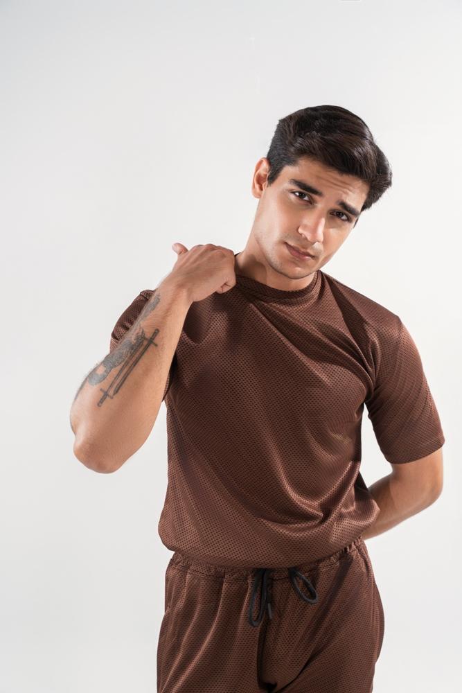 Men's Dri Fit Slim Fit Track Suit Brown