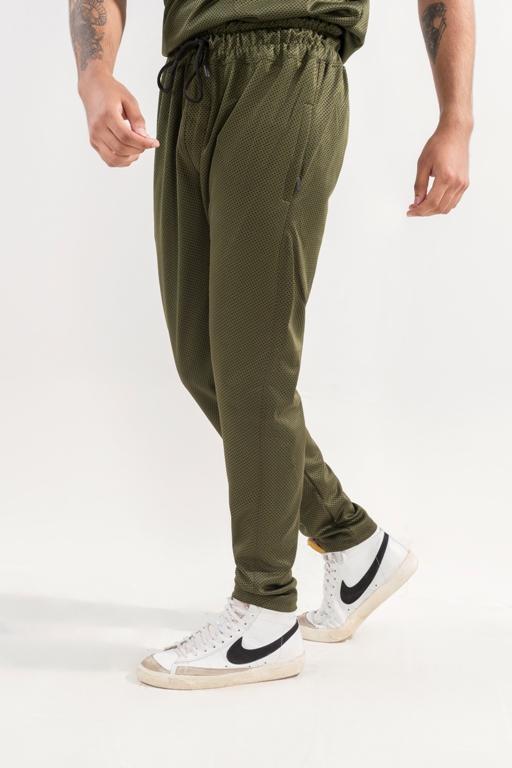 Men's Green Dri Fit 2 Pcs Track Suit Slim Fit