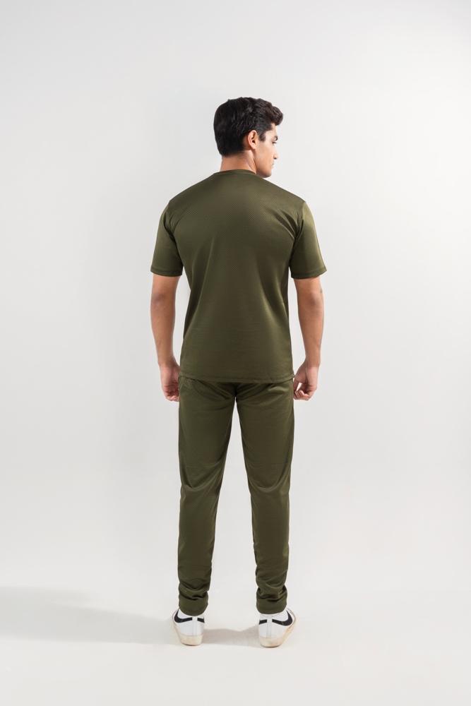 Men's Green Dri Fit 2 Pcs Track Suit Slim Fit