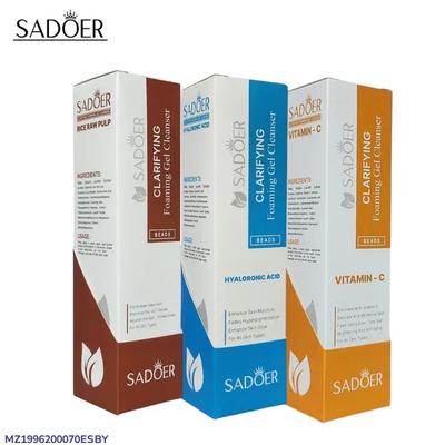 SADOER Clarifying Foaming Gel Cleanser – Rice Raw Pulp, Vitamin C & Hyaluronic Acid Face Wash