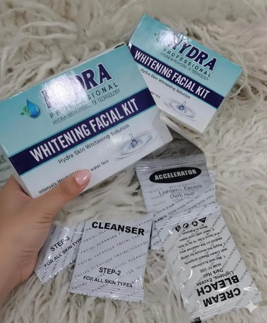 Hydra Professional Whitening Facial Kit - Instant Glass Skin Glow & Skin Polish