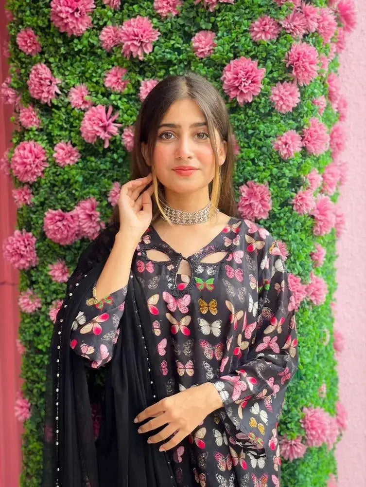 2 Pcs Women's Stitched Lawn Printed Suit at One Spot