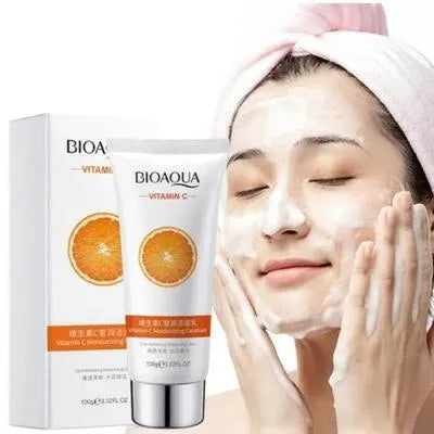 BIOAQUA Vitamin C Skincare Set – Facial Cleanser, Face Serum & Face Cream | Brightening & Whitening Formula