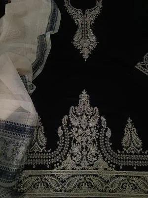 3 Pcs Women's Unstitched Embroidered Suit