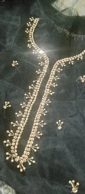 Party Wear Suit Unstitched | Dress for Women | 2 Piece Dress with Handwork Stone & Beadwork Organza Shirt and Zari Beadwork Dupatta | Customized