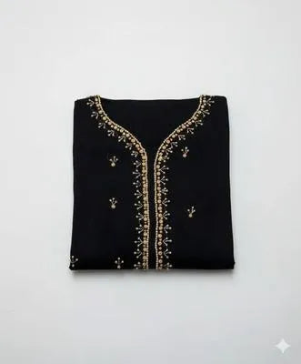 Party Wear Suit Unstitched | Dress for Women | 2 Piece Dress with Handwork Stone & Beadwork Organza Shirt and Zari Beadwork Dupatta | Customized