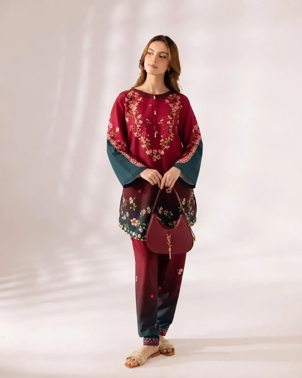 YSL Hobo Bag Plain Leather Adjustable Handle
