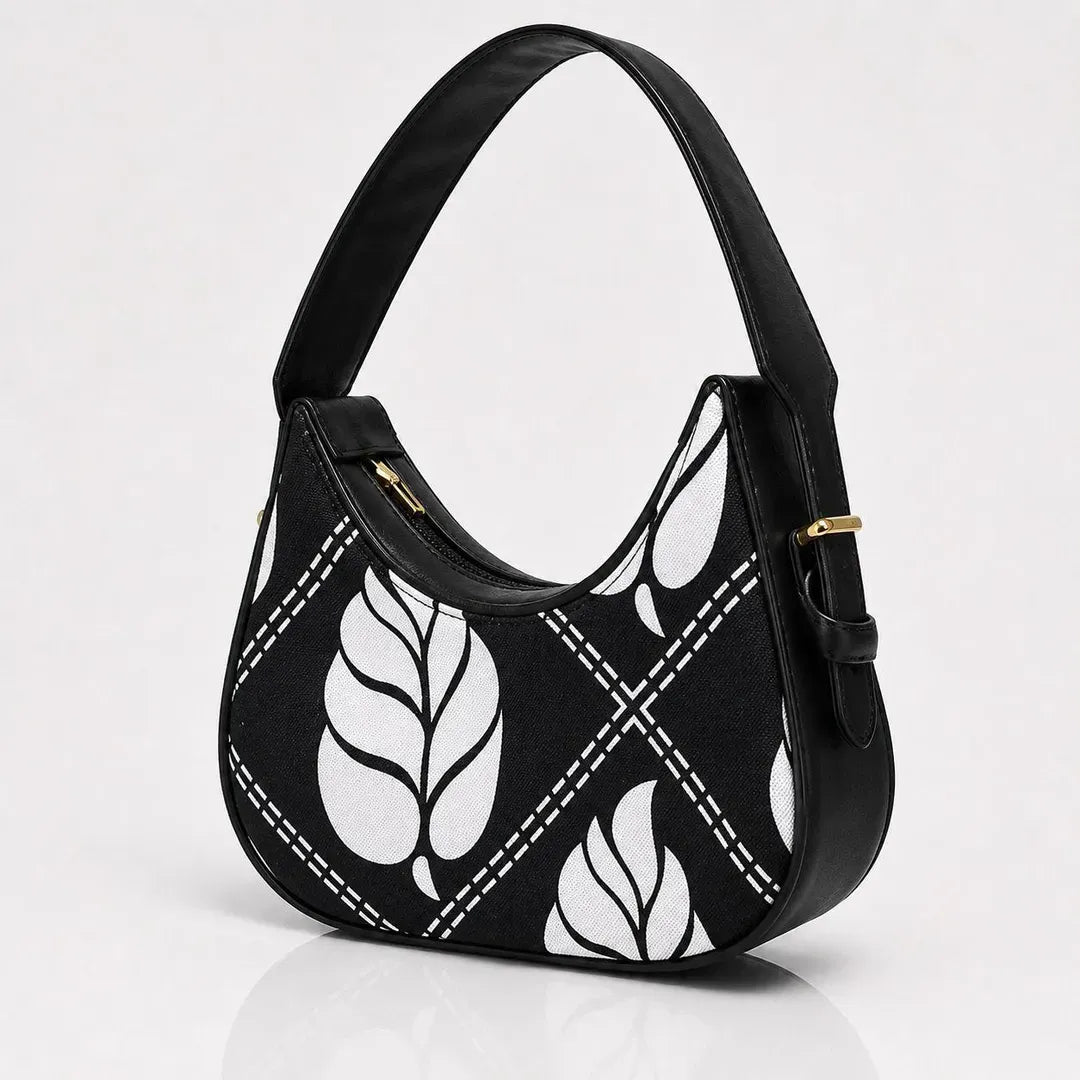 Floral Hobo Bag Canvas Adjustable Handle