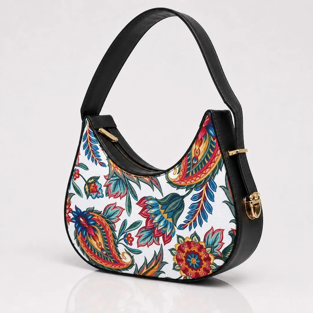 Floral Hobo Bag Canvas Adjustable Handle