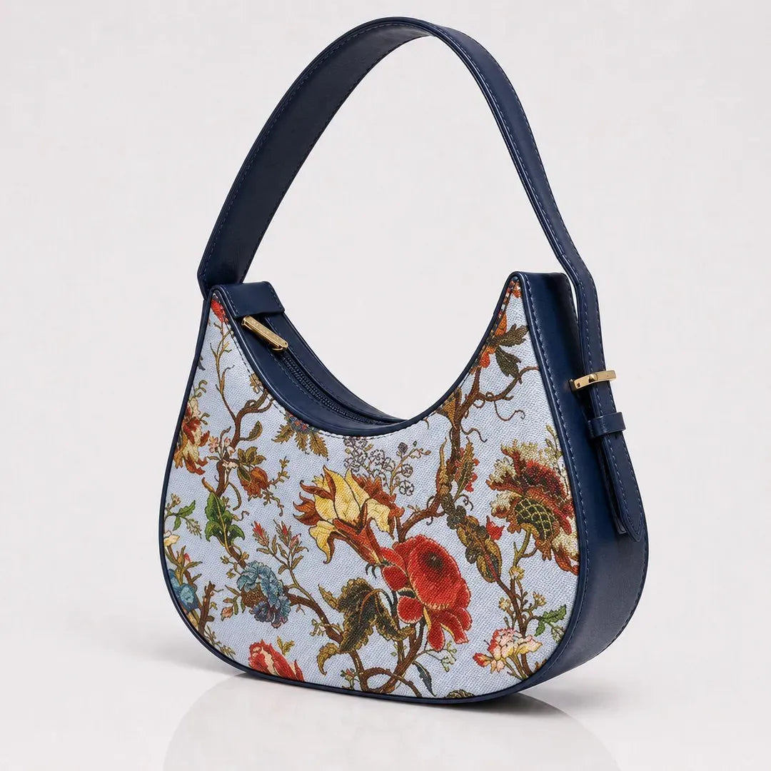 Floral Hobo Bag Canvas Adjustable Handle