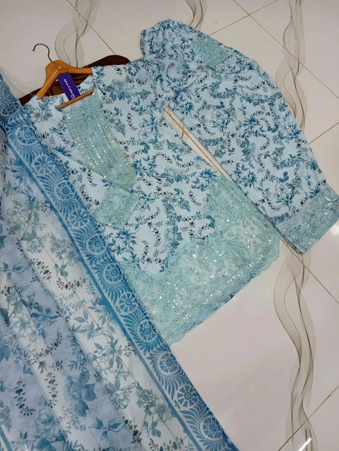 Farshi Shalwar With Monar Dupatta 3Pcs Digital Printed