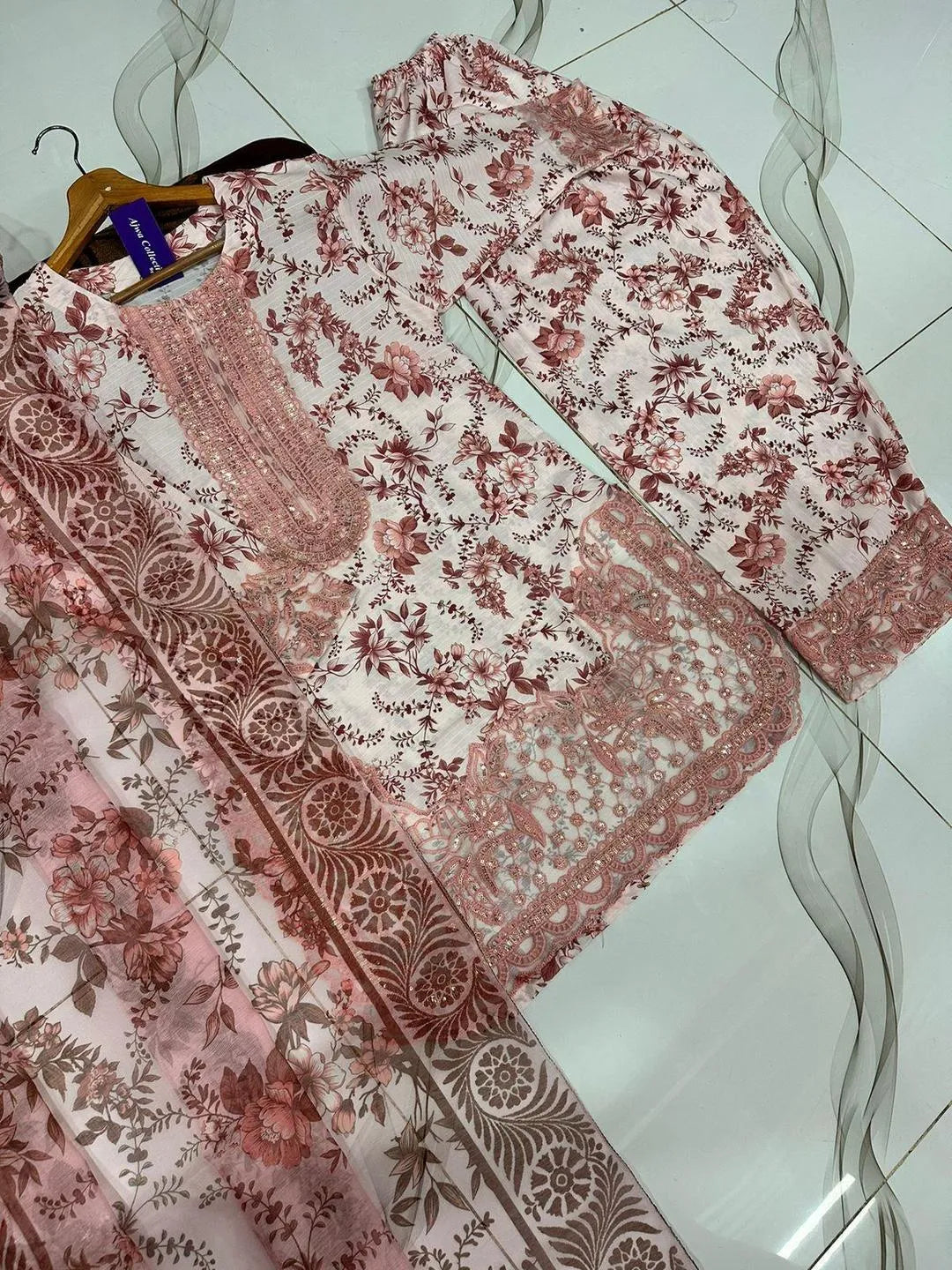 Farshi Shalwar Monar Dupatta 3Pcs Digital Printed