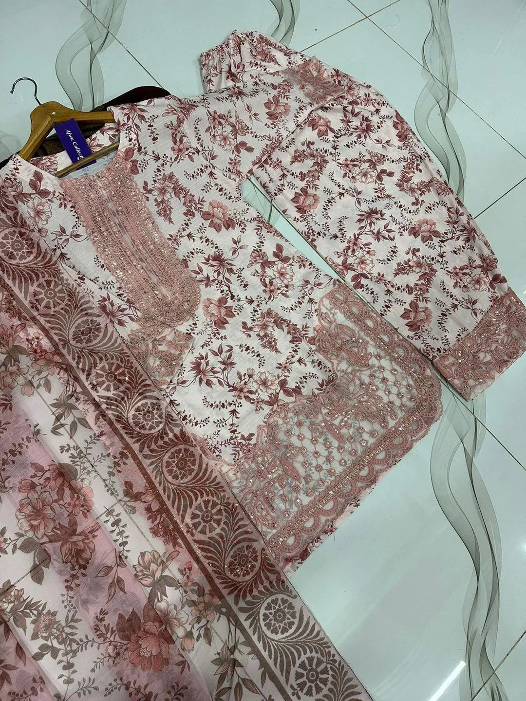 Farshi Shalwar Monar Dupatta 3Pcs Digital Printed