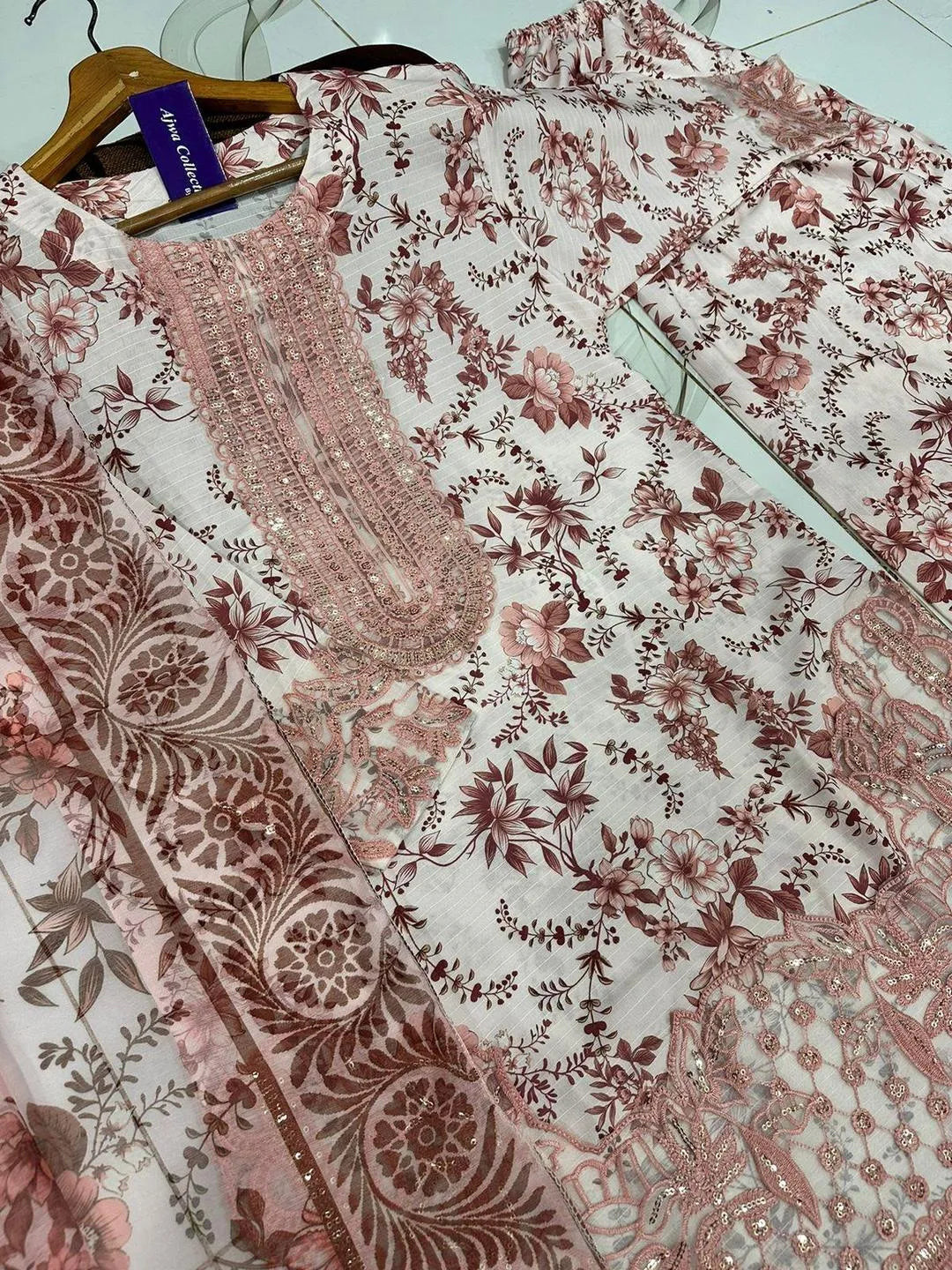 Farshi Shalwar Monar Dupatta 3Pcs Digital Printed