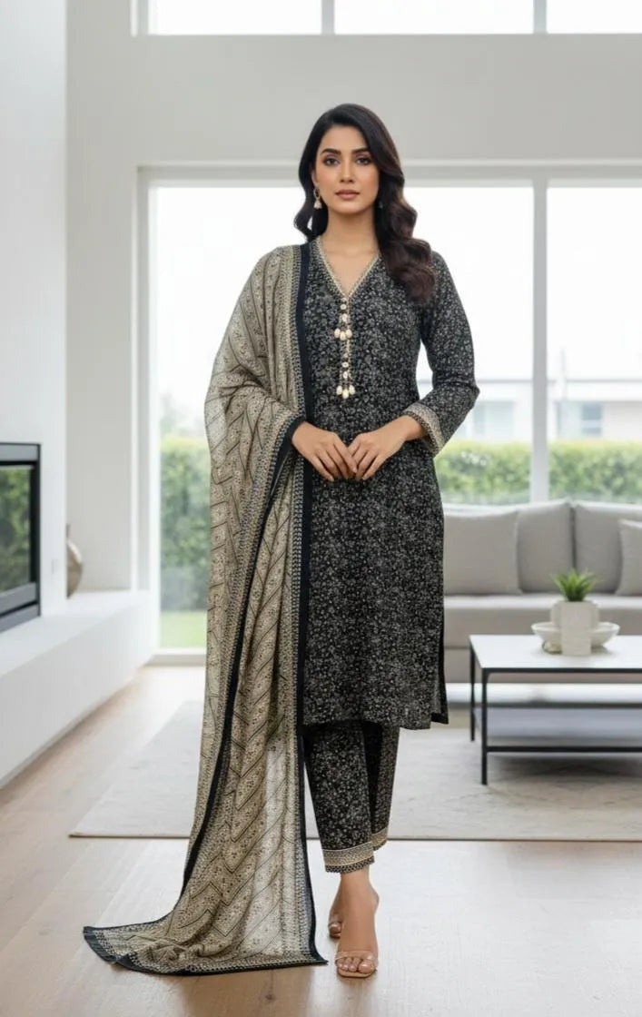 Printed Lawn 3-Piece Women's Suit Multicolor