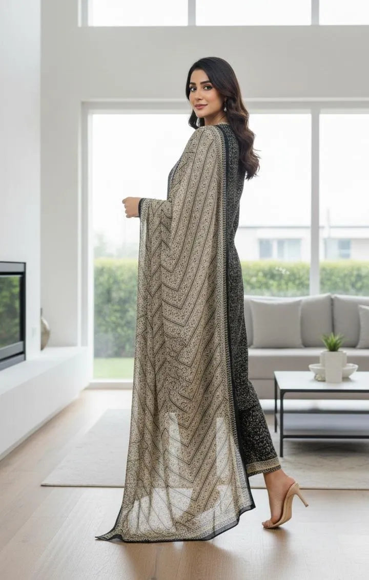 Printed Lawn 3-Piece Women's Suit Multicolor