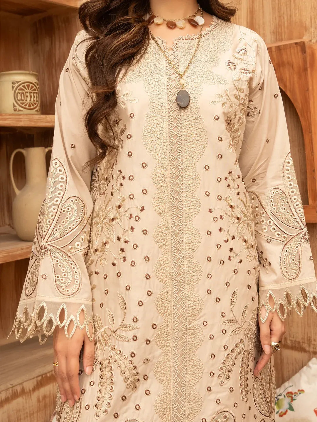 Lehran - U4A Women's Embroidered Stitched Suit - Premium Lawn 3 Pcs