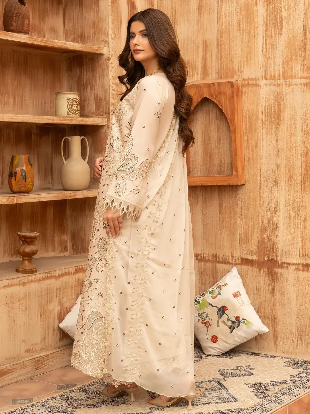 Lehran - U4A Women's Embroidered Stitched Suit - Premium Lawn 3 Pcs