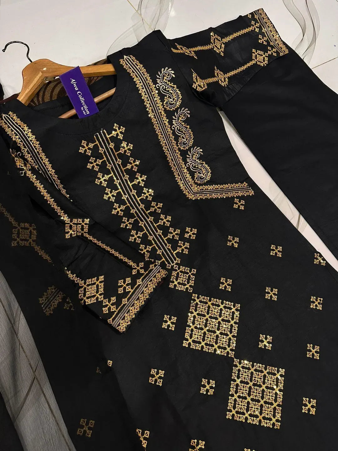 3 Pcs Women's Stitched Cotton Embroidered Suit
