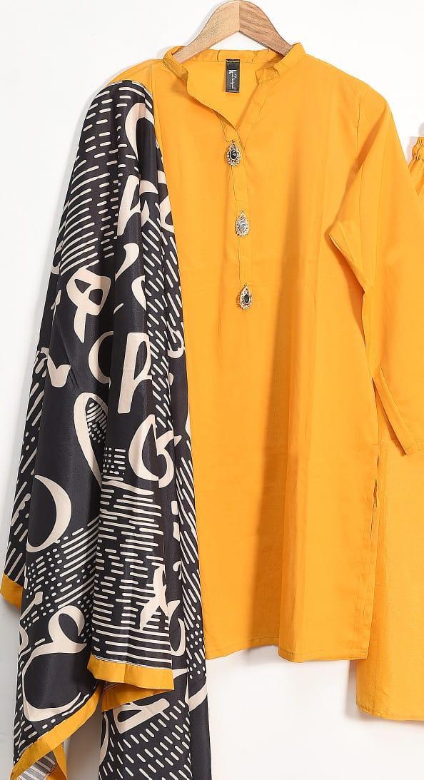 Premium Quality Grip Silk 3-Piece Suit Set Yellow